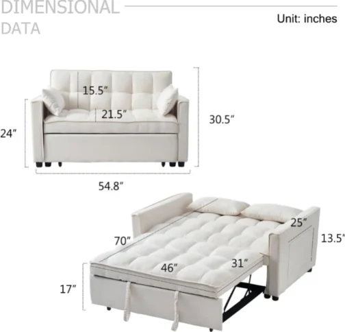 3 in 1 sleeper sofa bed